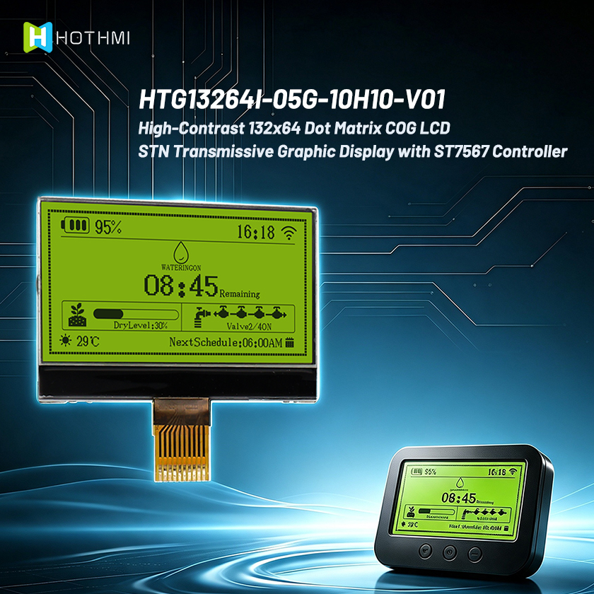 High-Contrast 132x64 Dot Matrix COG LCD STN Transmissive Graphic Display with  ST7567 Controller